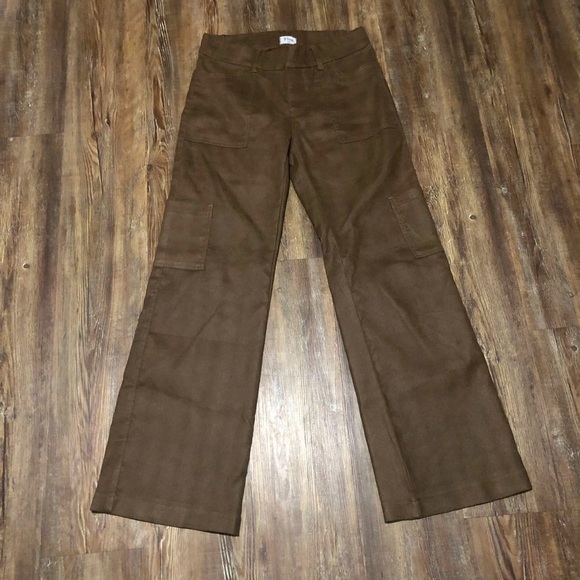 Bevy Flog Pants Women's 27 Rose Cargo in Brown Sued Croc Wide Leg Designer - Picture 1 of 8